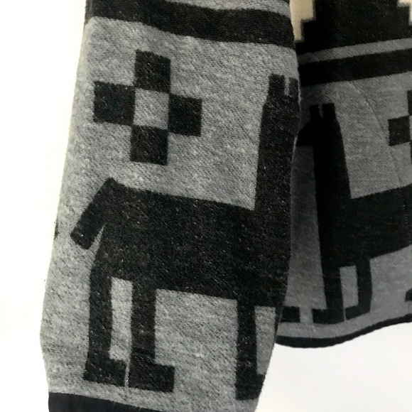 Vintage 1980’s Esprit southwestern grey black & white Aztec blanket coat jacket - Picture 10 of 12
